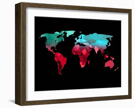 Polygon World Map 2-NaxArt-Framed Art Print