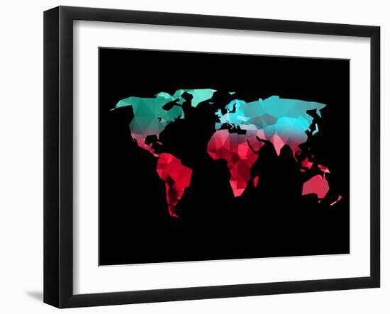 Polygon World Map 2-NaxArt-Framed Art Print