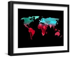 Polygon World Map 2-NaxArt-Framed Art Print