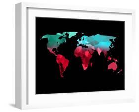 Polygon World Map 2-NaxArt-Framed Art Print