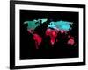 Polygon World Map 2-NaxArt-Framed Art Print