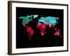 Polygon World Map 2-NaxArt-Framed Art Print