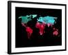 Polygon World Map 2-NaxArt-Framed Art Print