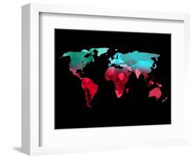 Polygon World Map 2-NaxArt-Framed Art Print