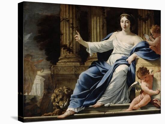 Polyhymnia, Muse of Eloquence, 17th Century-Simon Vouet-Stretched Canvas