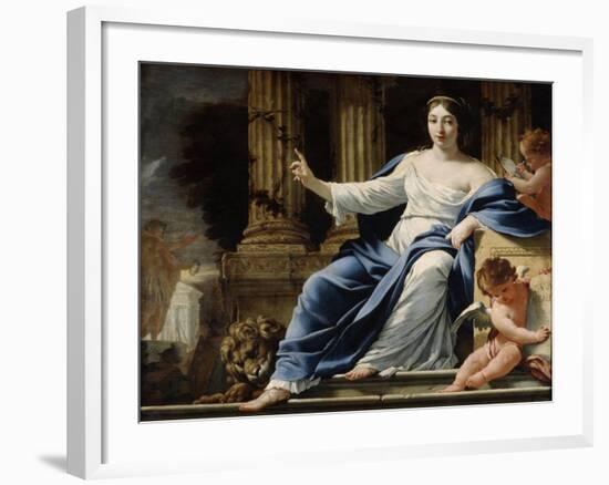 Polyhymnia, Muse of Eloquence, 17th Century-Simon Vouet-Framed Giclee Print