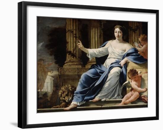 Polyhymnia, Muse of Eloquence, 17th Century-Simon Vouet-Framed Giclee Print