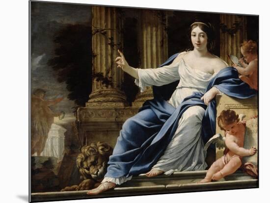 Polyhymnia, Muse of Eloquence, 17th Century-Simon Vouet-Mounted Giclee Print