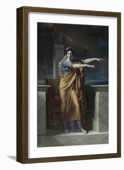 Polyhymnia, Muse of Eloquence, 1800, by Charles Meynier, 1768-1832, French painting,-Charles Meynier-Framed Art Print