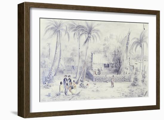 Polynesia, Scene of Everyday Life in Marquesas Islands-Michael Chase-Framed Giclee Print