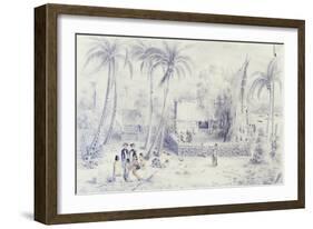 Polynesia, Scene of Everyday Life in Marquesas Islands-Michael Chase-Framed Giclee Print