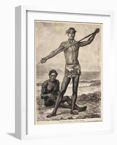 Polynesia, Tahiti Fishermen, 1880-null-Framed Giclee Print