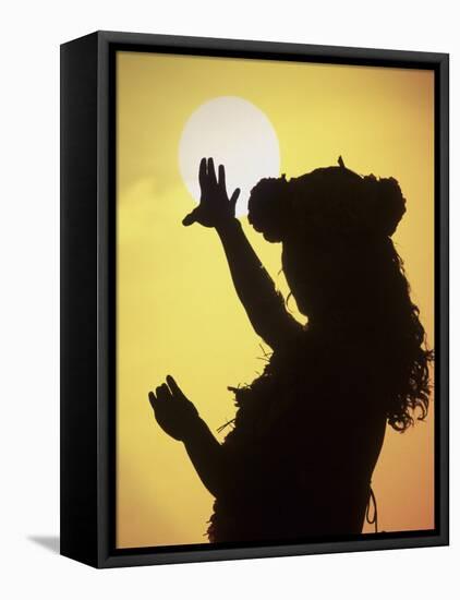 Polynesian Dancer, Ahu Tahai, Easter Island-Angelo Cavalli-Framed Stretched Canvas