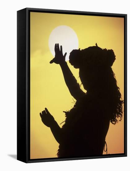 Polynesian Dancer, Ahu Tahai, Easter Island-Angelo Cavalli-Framed Stretched Canvas