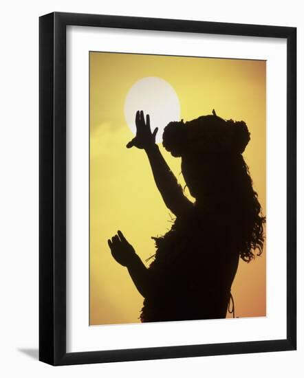 Polynesian Dancer, Ahu Tahai, Easter Island-Angelo Cavalli-Framed Photographic Print