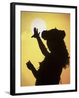 Polynesian Dancer, Ahu Tahai, Easter Island-Angelo Cavalli-Framed Photographic Print