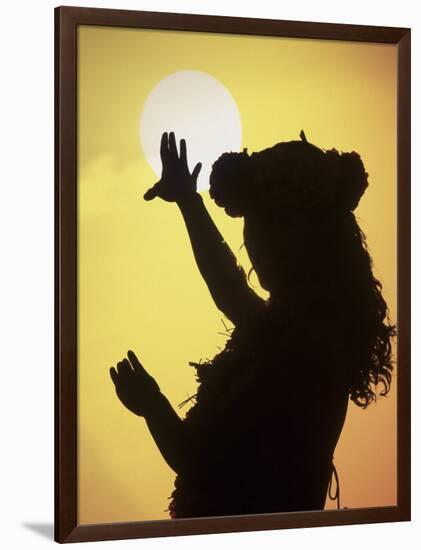 Polynesian Dancer, Ahu Tahai, Easter Island-Angelo Cavalli-Framed Photographic Print