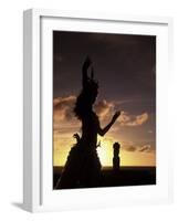 Polynesian Dancer, Ahu Tahai, Easter Island-Angelo Cavalli-Framed Photographic Print