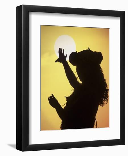 Polynesian Dancer, Ahu Tahai, Easter Island-Angelo Cavalli-Framed Premium Photographic Print