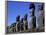 Polynesian Girl with Huge Moai, Ahu Tongariki, Easter Island, Chile-Keren Su-Framed Photographic Print