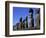 Polynesian Girl with Huge Moai, Ahu Tongariki, Easter Island, Chile-Keren Su-Framed Photographic Print