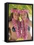 Polynesian Girls in Traditional Costume with Leis, Aitutaki, Cook Islands, Polynesia-Steve Vidler-Framed Stretched Canvas