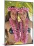 Polynesian Girls in Traditional Costume with Leis, Aitutaki, Cook Islands, Polynesia-Steve Vidler-Mounted Photographic Print