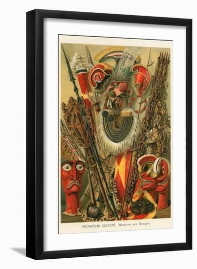 Polynesian Weapons and Designs-null-Framed Art Print