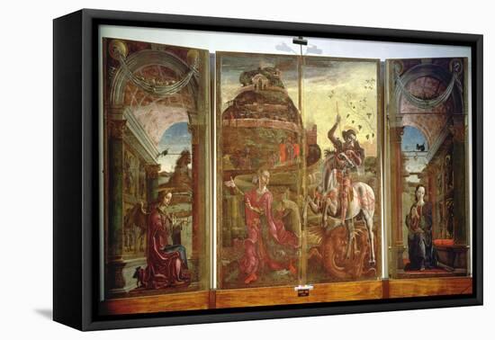 Polyptych Depicting St. George and the Dragon and the Annunciation, 1469-Cosimo Tura-Framed Stretched Canvas