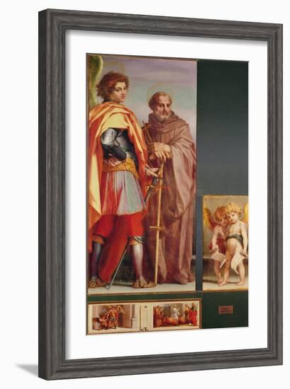 Polyptych from Vallombrosa Abbey, Detail of the Left Hand Side-Andrea del Sarto-Framed Giclee Print