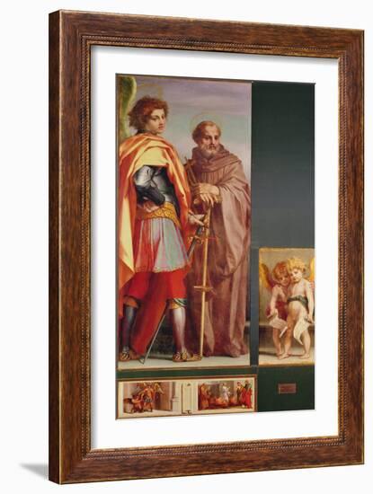 Polyptych from Vallombrosa Abbey, Detail of the Left Hand Side-Andrea del Sarto-Framed Giclee Print