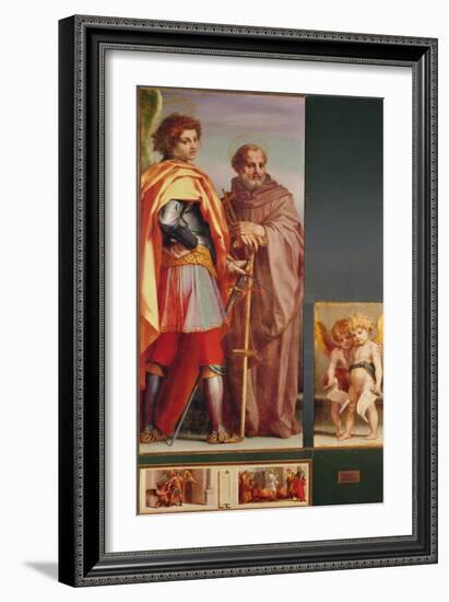 Polyptych from Vallombrosa Abbey, Detail of the Left Hand Side-Andrea del Sarto-Framed Giclee Print