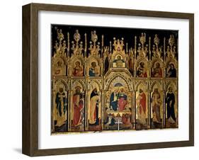 Polyptych of the Coronation of the Virgin and Saints, Jacobello del Fiore, 15th c. Italy-Jacobello del Fiore-Framed Art Print