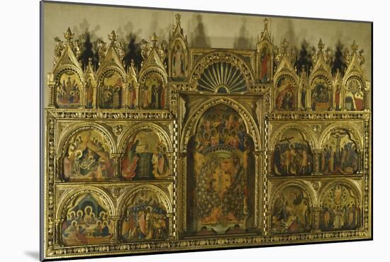 Polyptych of the Coronation of the Virgin Mary, Stories of Jesus and Stories of St Francis-Paolo Veneziano-Mounted Giclee Print