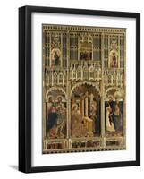 Polyptych with Annunciation and Saints into Aedicule of Gagini's School-Mazone Giovanni-Framed Giclee Print