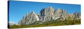 Pomagagnon and larches in autumn, Cortina d'Ampezzo, Dolomites, Italy-Frank Krahmer-Stretched Canvas
