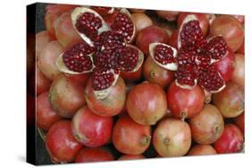 Pomegranate: Opened to Show Seeds Within Sweet Jelly-null-Stretched Canvas