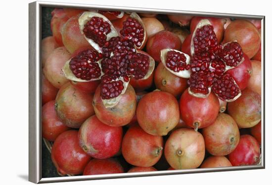 Pomegranate: Opened to Show Seeds Within Sweet Jelly-null-Framed Photographic Print