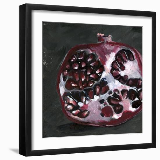 Pomegranate Study on Black I-Jennifer Parker-Framed Art Print