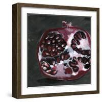 Pomegranate Study on Black I-Jennifer Parker-Framed Art Print