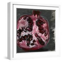 Pomegranate Study on Black II-Jennifer Parker-Framed Art Print