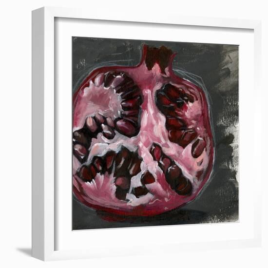 Pomegranate Study on Black II-Jennifer Parker-Framed Art Print