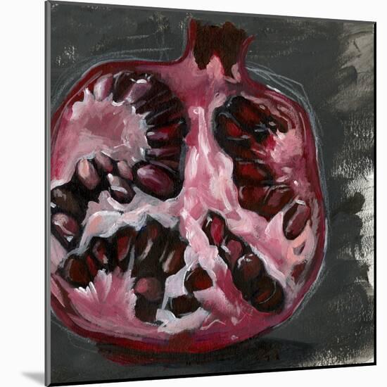 Pomegranate Study on Black II-Jennifer Parker-Mounted Art Print