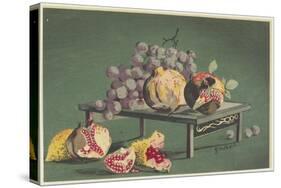 Pomegranates and Grapes, 1879-1881-Kobayashi Kiyochika-Stretched Canvas