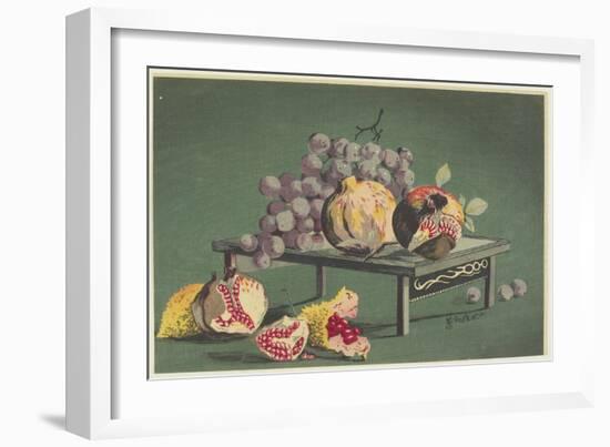 Pomegranates and Grapes, 1879-1881-Kobayashi Kiyochika-Framed Giclee Print