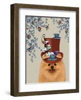 Pomeranian Milliners Dog-Fab Funky-Framed Art Print