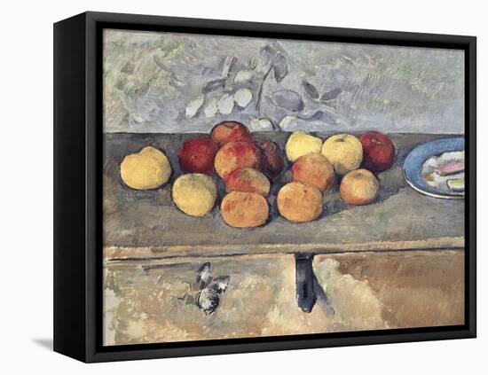 Pommes et Biscuits-Paul Cézanne-Framed Stretched Canvas