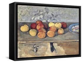 Pommes et Biscuits-Paul Cézanne-Framed Stretched Canvas