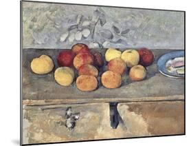 Pommes et Biscuits-Paul Cézanne-Mounted Giclee Print