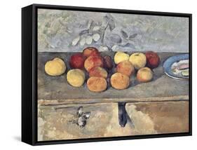 Pommes et Biscuits-Paul Cézanne-Framed Stretched Canvas